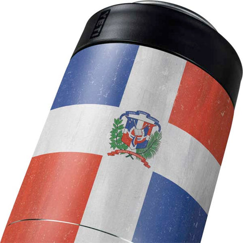 Dominican Republic Flag Distressed Yeti Colster Can Insulator  Skin
